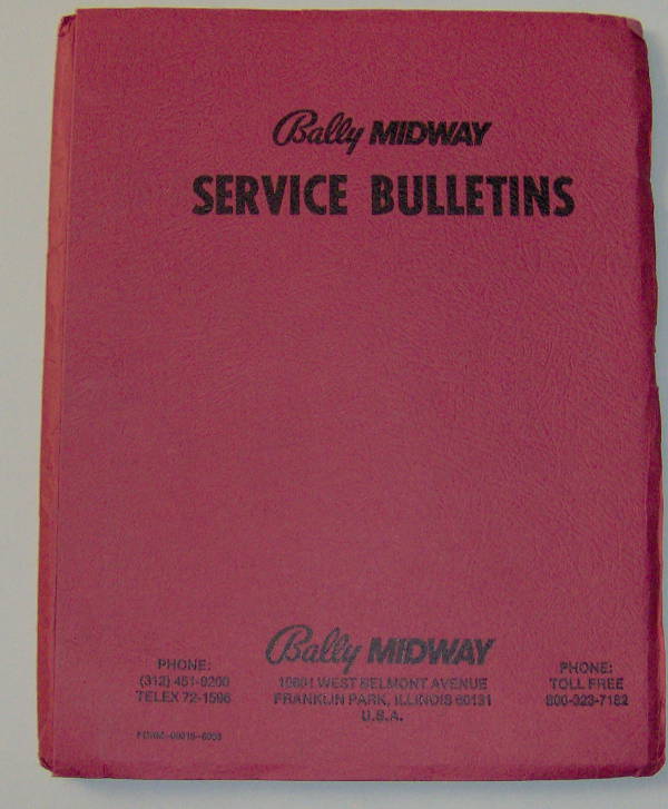 (image for) Bally / Midway Service Bulletins
